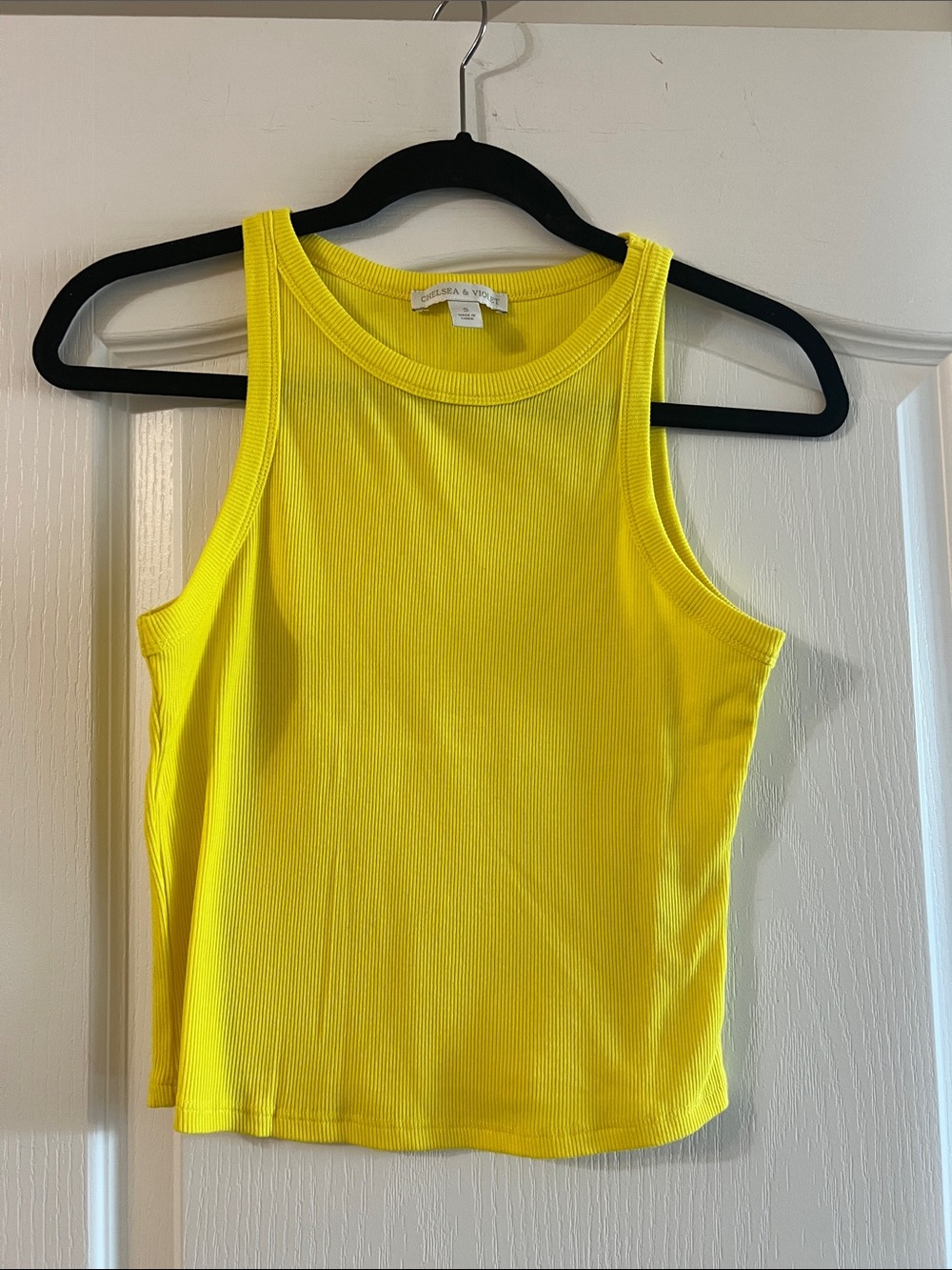Chelsea & Violet Bright Yellow Ribbed Tank